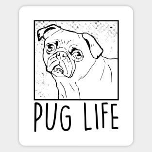 Puggy Life (white & color tee) Magnet